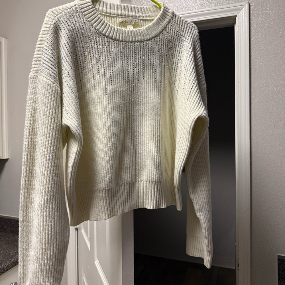 Cozy Cream Diamond Ribbed Knit Sweater - Women's